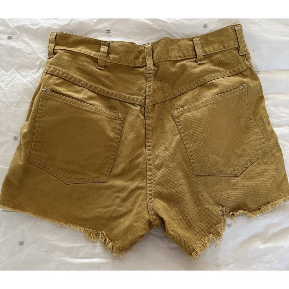 Vintage 1970’s Topps Hong Kong Size 34 Women's Cut Off Yellow Shorts 70s Surfer - Picture 2 of 6